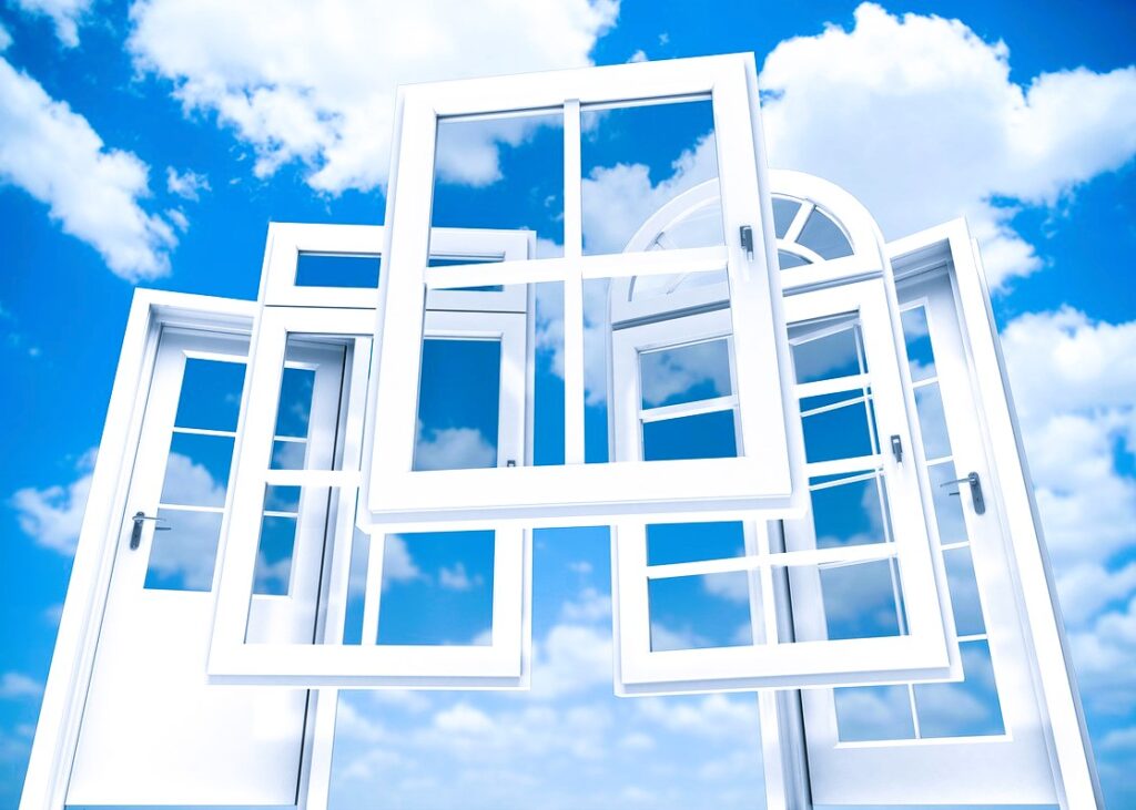 Windows against the sky