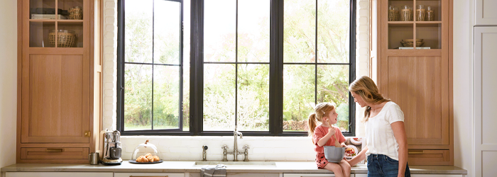 Windows in the kitchen